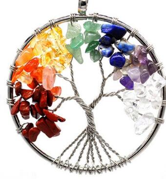 Handmade Copper Tree of Life Curved Necklace