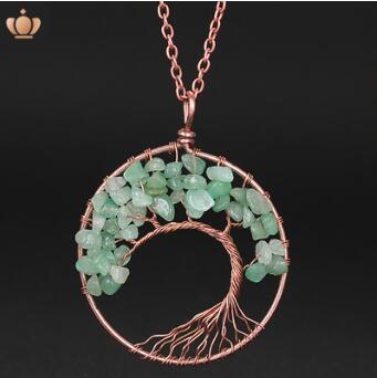 Handmade Copper Tree of Life Curved Necklace