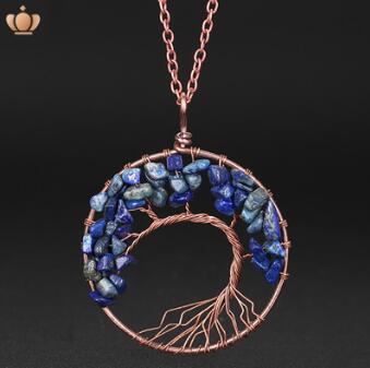 Handmade Copper Tree of Life Curved Necklace