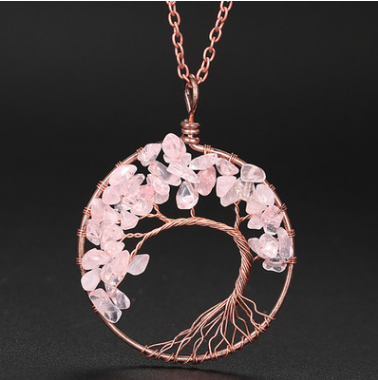 Handmade Copper Tree of Life Curved Necklace