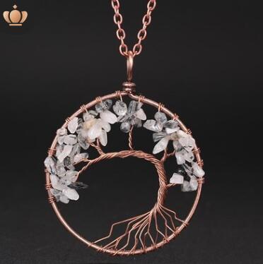 Handmade Copper Tree of Life Curved Necklace